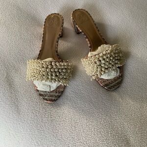 Tory burch beaded slides